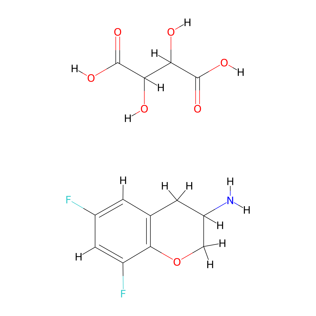(S)-6,8-Difluorochroman-3-amine(2s,3s)-2,3-dihydroxysuccinate molecular structure, CAS 1083157-41-8