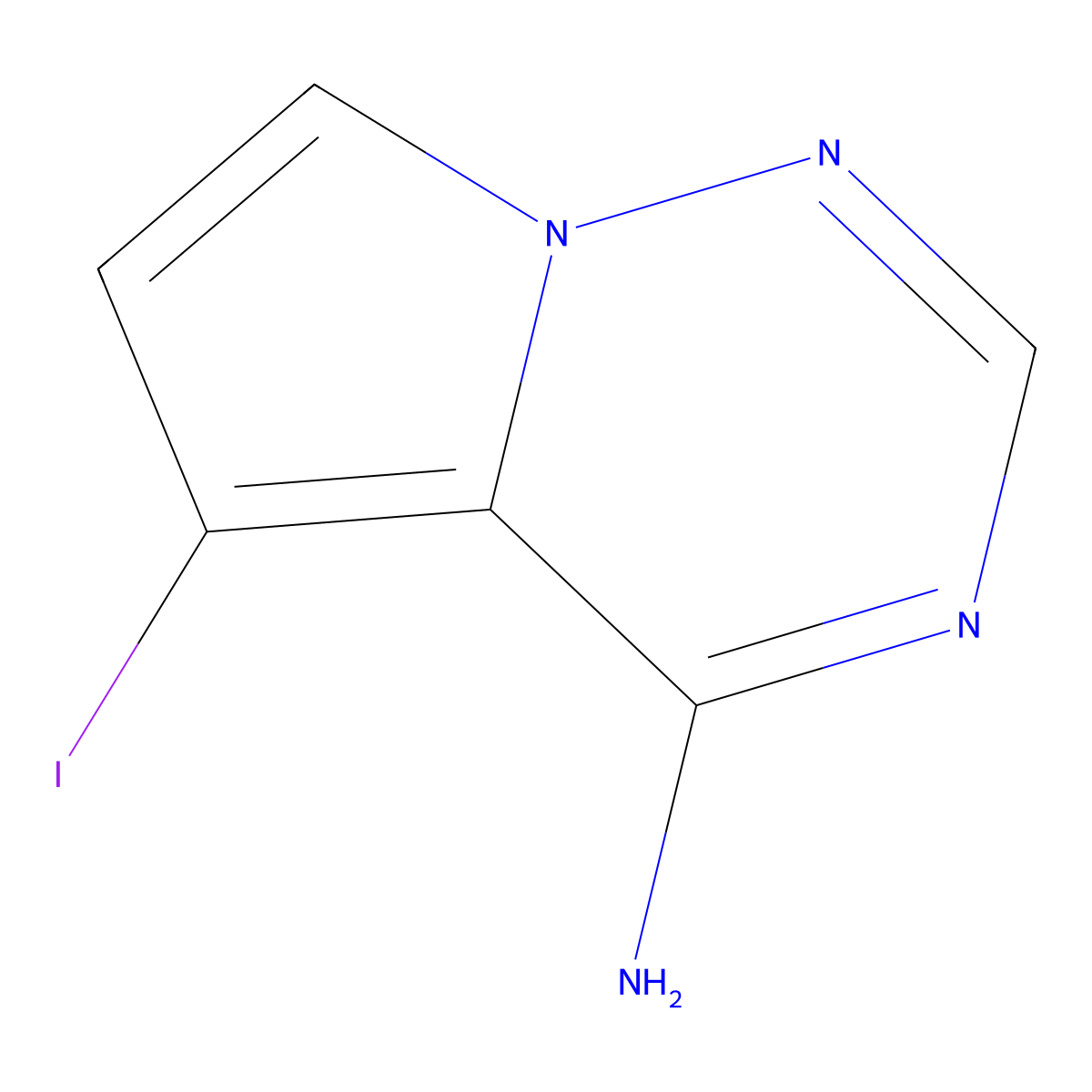 4-Amino-5-iodopyrrolo[2,1-f][1,2,4]triazine molecular structure, CAS 1083163-97-6