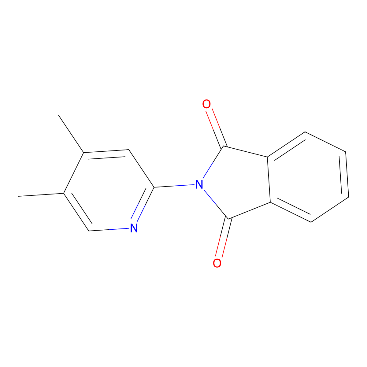 1H-Isoindole-1,3(2H)-dione, 2-(4,5-dimethyl-2-pyridinyl)- molecular structure, CAS 1083168-72-2
