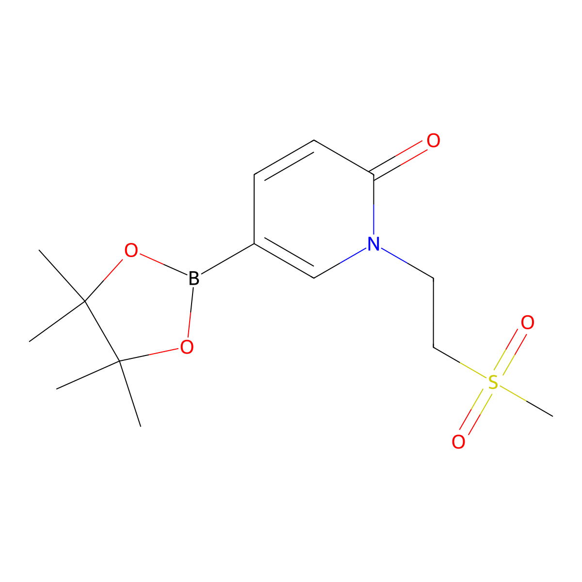 1-(2-(methylsulfonyl)ethyl)-5-(4,4,5,5-tetramethyl-1,3,2-dioxaborolan-2-yl)pyridin-2(1H)-one molecular structure, CAS 1083168-89-1