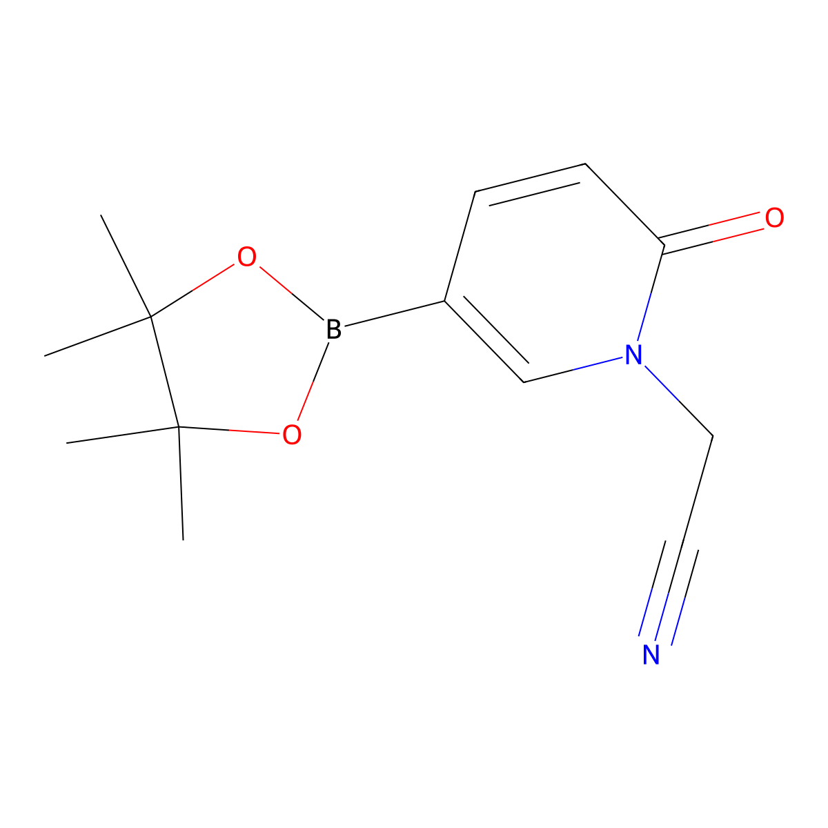 2-(2-Oxo-5-(4,4,5,5-tetramethyl-1,3,2-dioxaborolan-2-YL)pyridin-1(2H)-YL)acetonitrile molecular structure, CAS 1083168-90-4