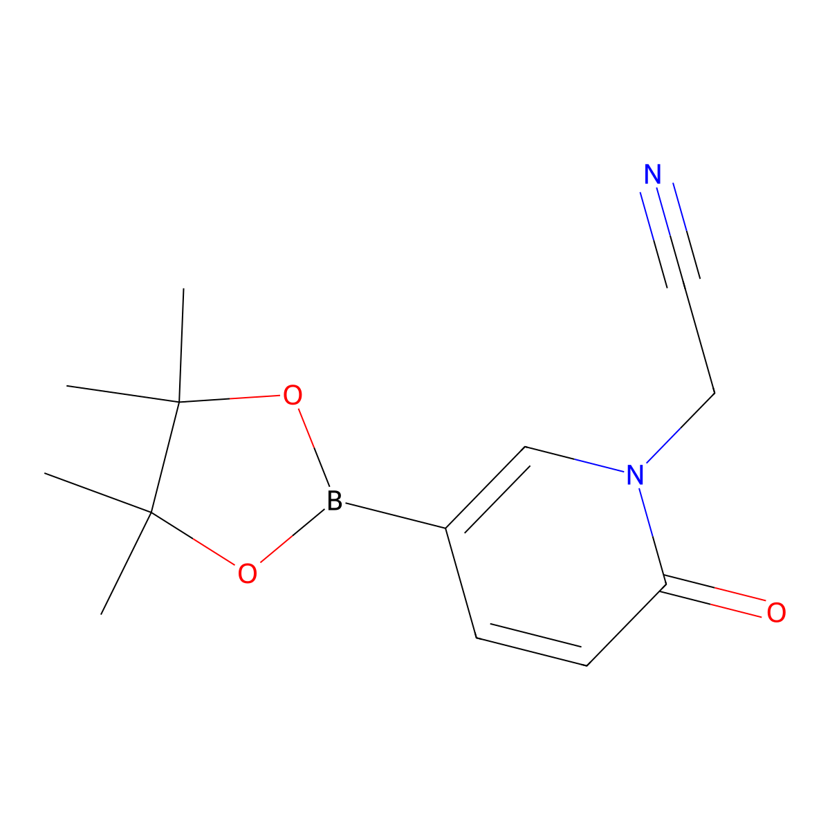 2-(2-Oxo-5-(4,4,5,5-tetramethyl-1,3,2-dioxaborolan-2-YL)pyridin-1(2H)-YL)acetonitrile molecular structure, CAS 1083168-90-4