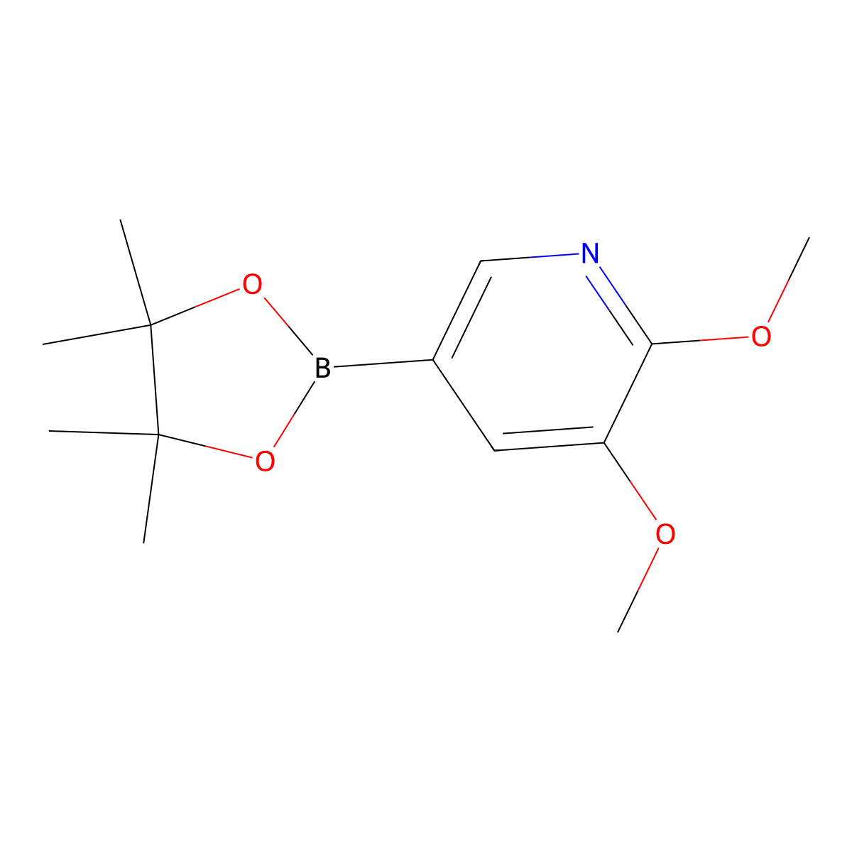 2,3-Dimethoxy-5-(4,4,5,5-tetramethyl-1,3,2-dioxaborolan-2-yl)pyridine molecular structure, CAS 1083168-92-6
