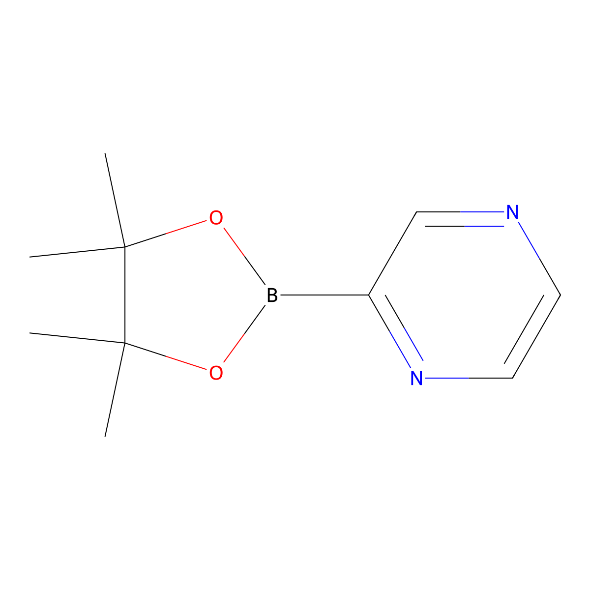 2-(4,4,5,5-Tetramethyl-1,3,2-dioxaborolan-2-YL)pyrazine molecular structure, CAS 1083179-99-0