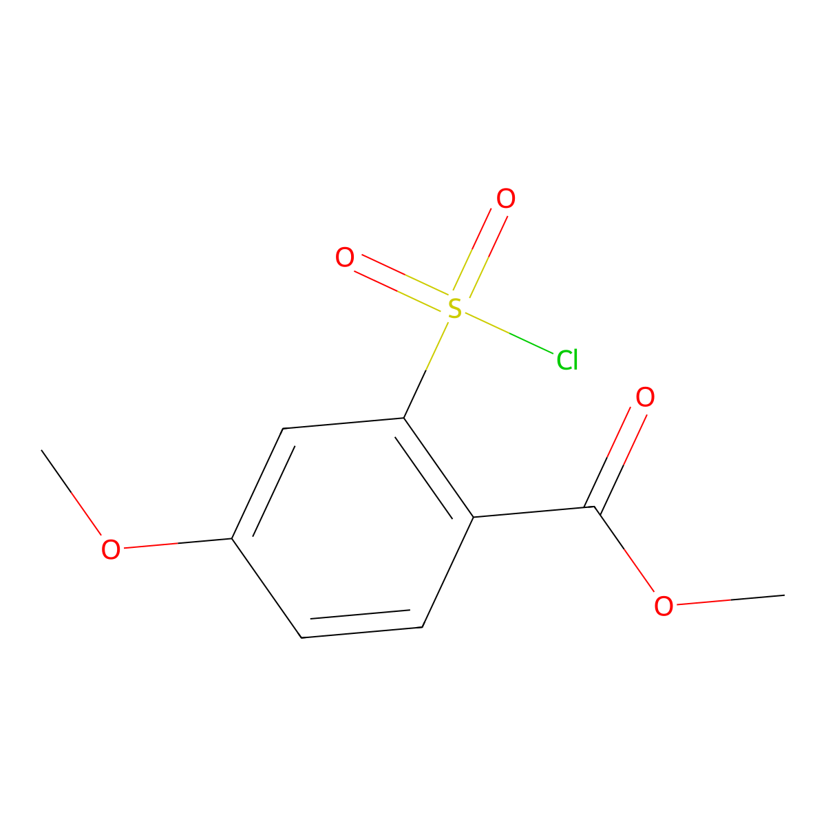 Methyl 2-(chlorosulfonyl)-4-methoxybenzoate molecular structure, CAS 108318-75-8