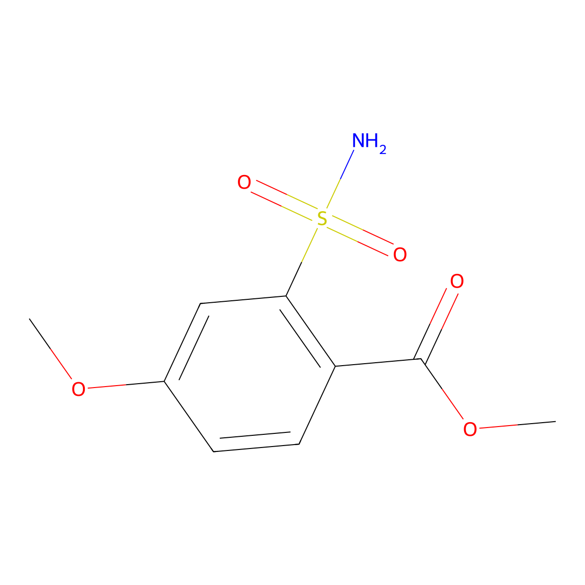 Methyl 4-methoxy-2-sulfamoylbenzoate molecular structure, CAS 108318-76-9