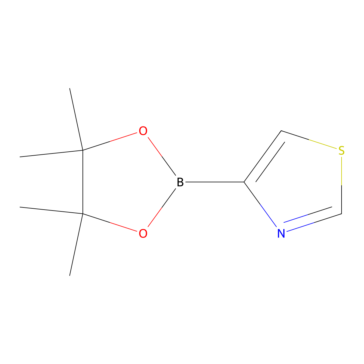 4-(Tetramethyl-1,3,2-dioxaborolan-2-yl)-1,3-thiazole molecular structure, CAS 1083180-00-0