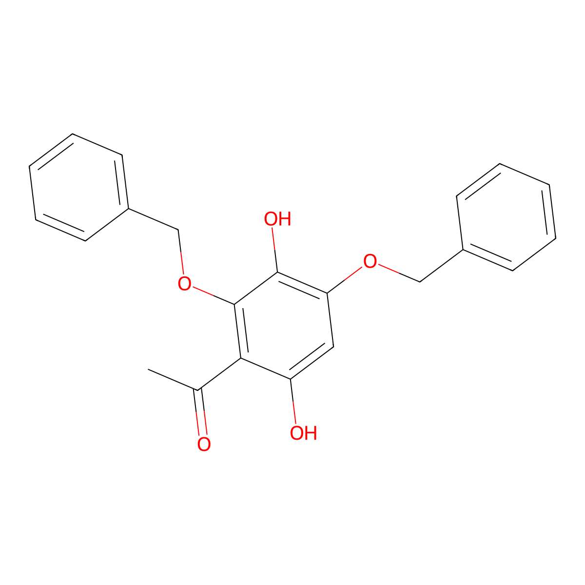 1-(2,4-Bis(benzyloxy)-3,6-dihydroxyphenyl)ethanone molecular structure, CAS 1083181-35-4