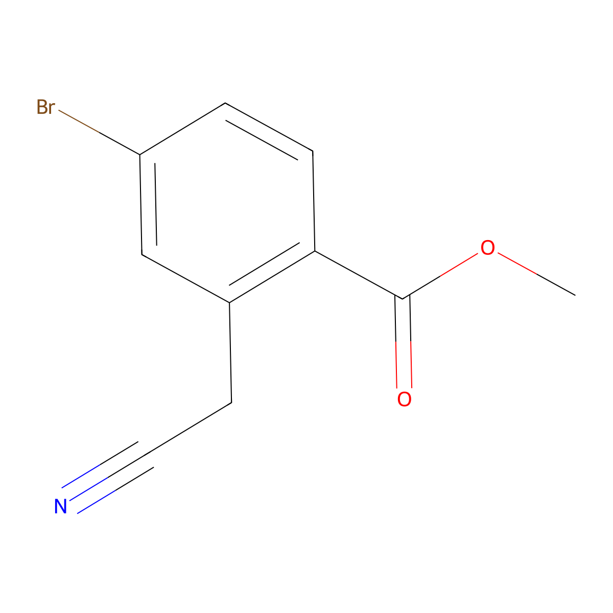 Methyl 4-bromo-2-(cyanomethyl)benzoate molecular structure, CAS 1083181-36-5