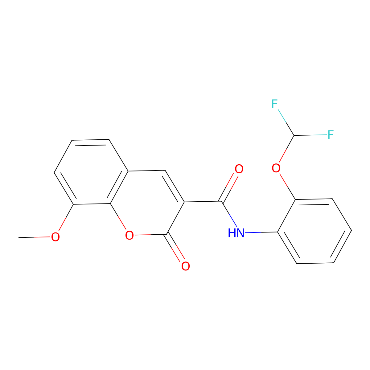 N-[2-(difluoromethoxy)phenyl]-8-methoxy-2-oxo-2H-chromene-3-carboxamide molecular structure, CAS 1083185-74-3
