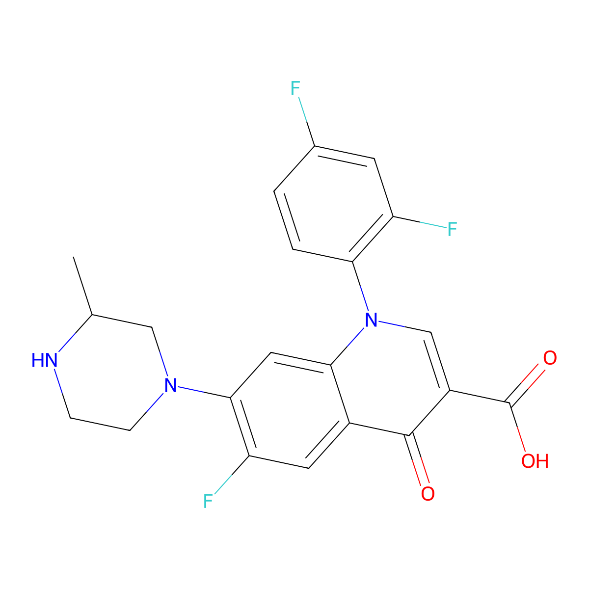 Temafloxacin molecular structure, CAS 108319-06-8
