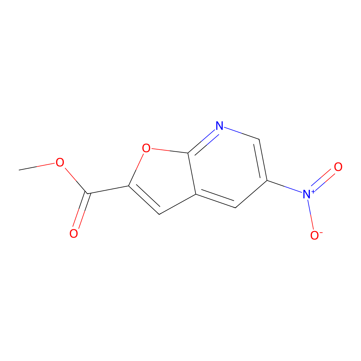 Methyl 5-nitrofuro[2,3-b]pyridine-2-carboxylate molecular structure, CAS 1083196-30-8