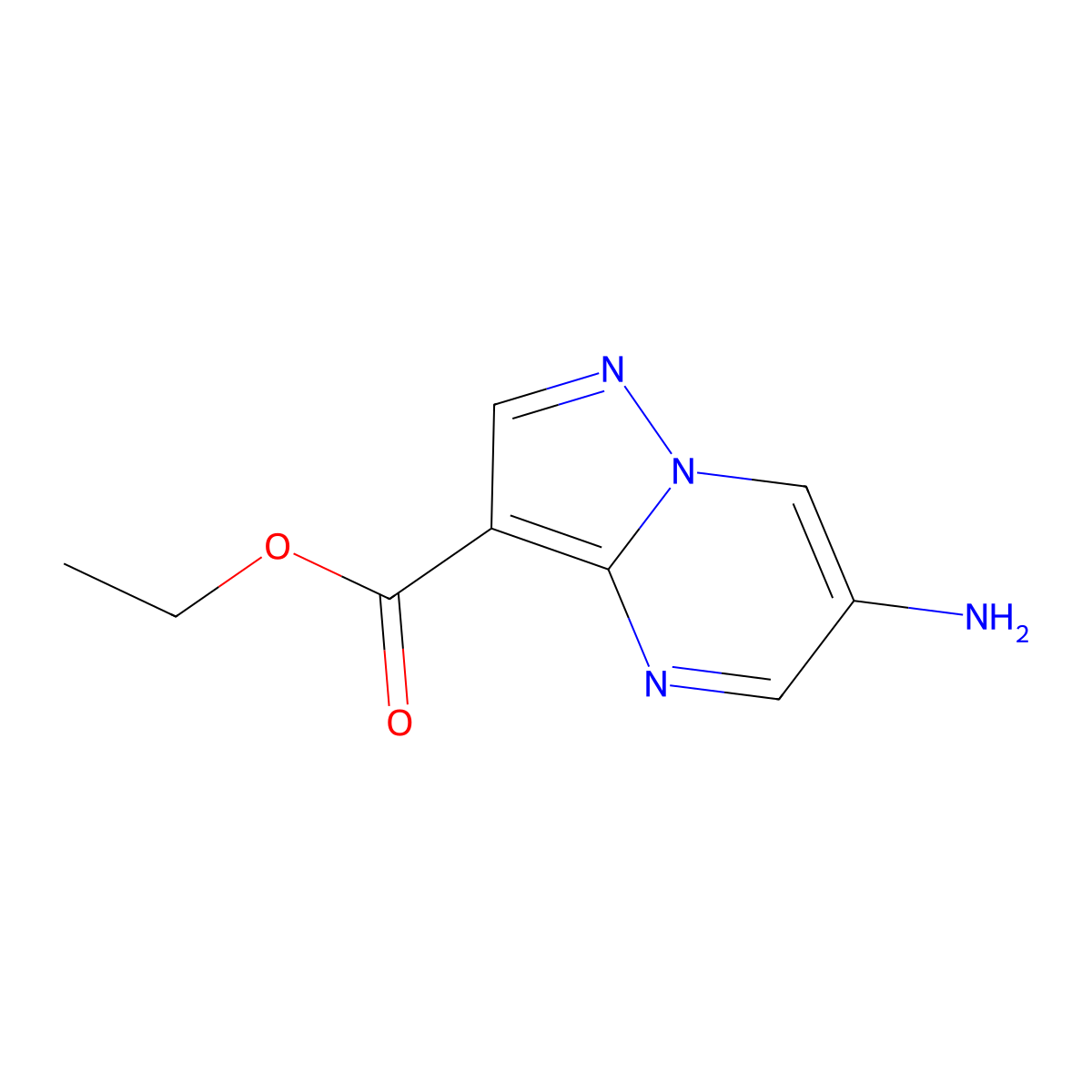 Ethyl 6-aminopyrazolo[1,5-a]pyrimidine-3-carboxylate molecular structure, CAS 1083196-34-2