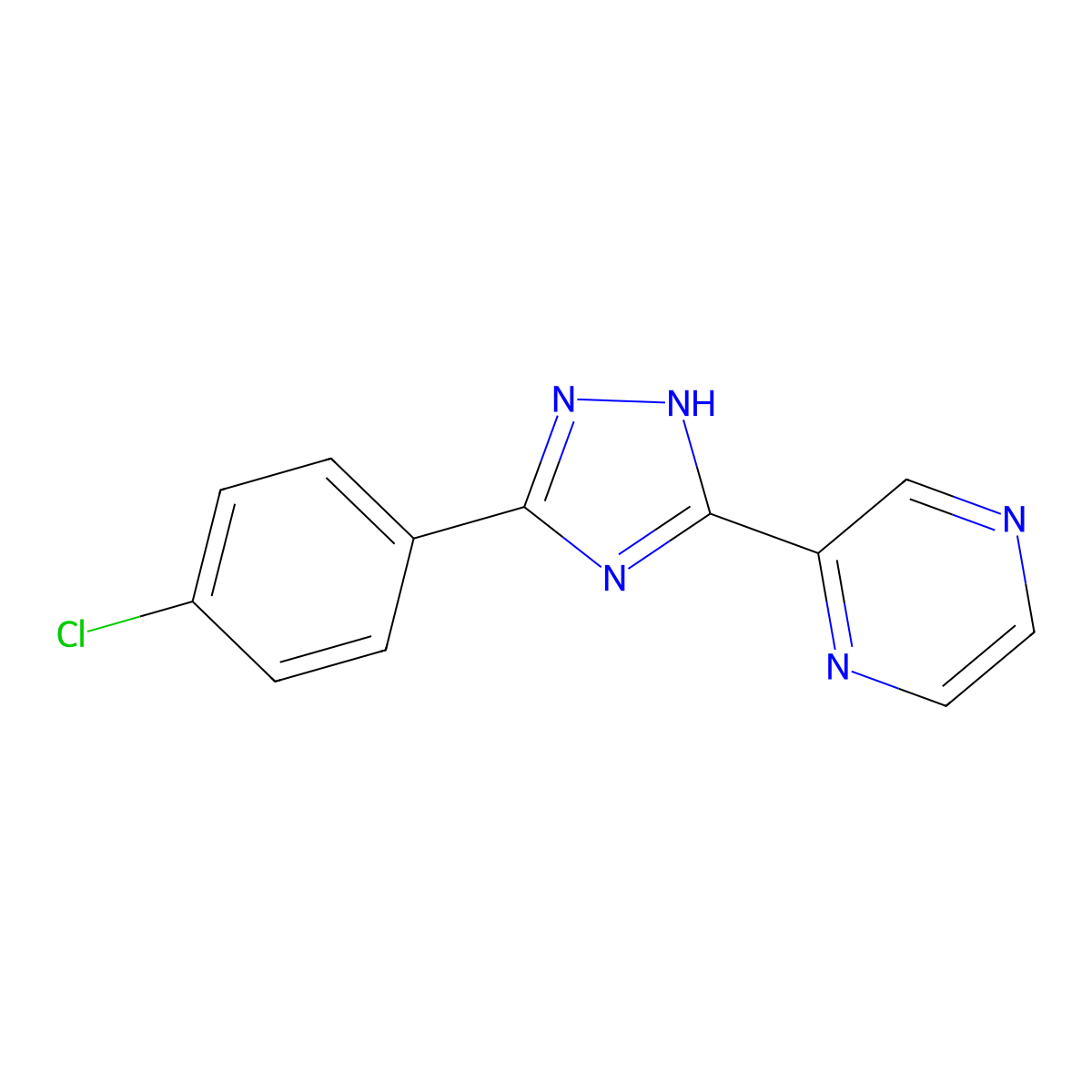 2-[5-(4-Chlorophenyl)-1H-1,2,4-triazol-3-yl]pyrazine molecular structure, CAS 1083197-10-7