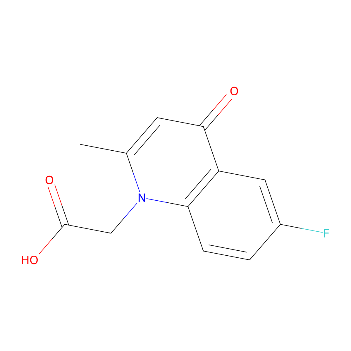 2-(6-fluoro-2-methyl-4-oxoquinolin-1(4H)-yl)acetic acid molecular structure, CAS 1083197-20-9