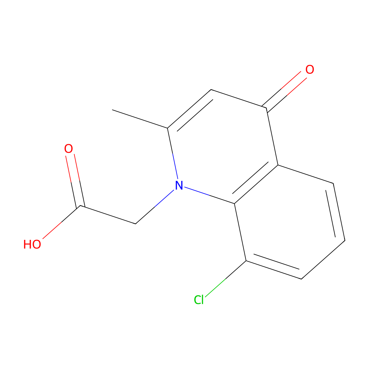 2-(8-chloro-2-methyl-4-oxoquinolin-1(4H)-yl)acetic acid molecular structure, CAS 1083197-22-1