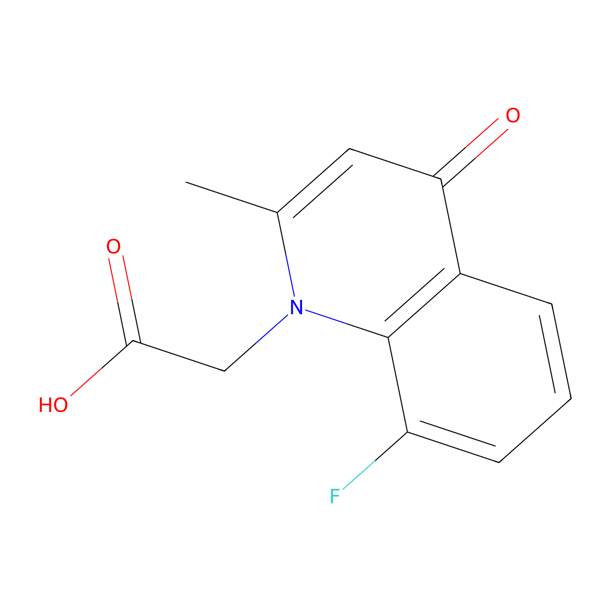 (8-fluoro-2-methyl-4-oxoquinolin-1(4H)-yl)acetic acid molecular structure, CAS 1083197-24-3