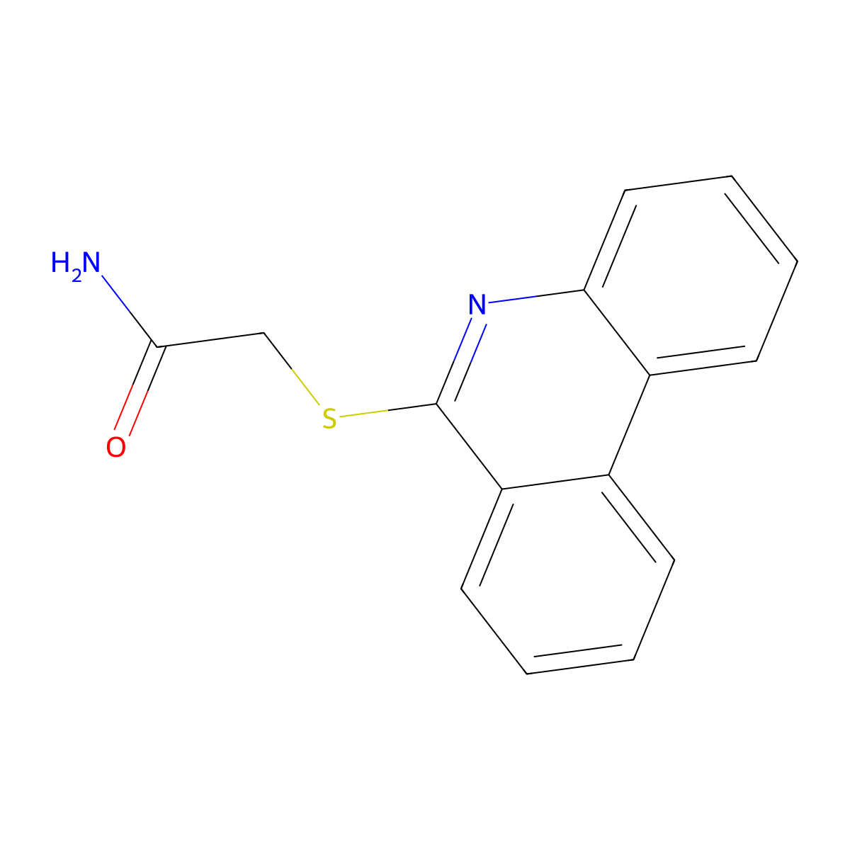 2-(Phenanthridin-6-ylsulfanyl)acetamide molecular structure, CAS 1083197-40-3