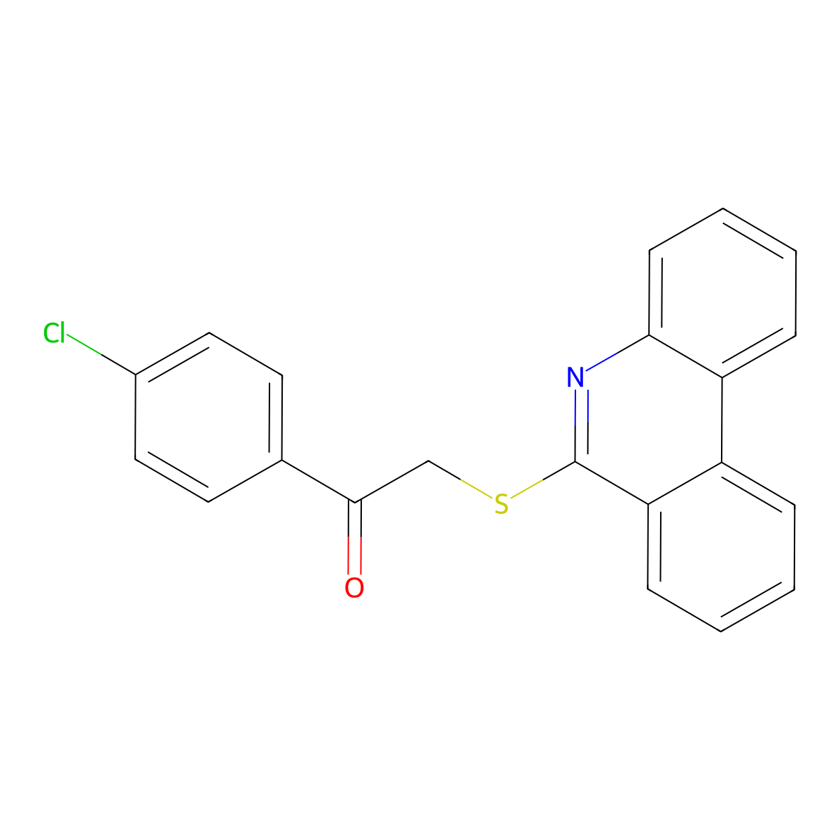 1-(4-Chlorophenyl)-2-(phenanthridin-6-ylsulfanyl)ethan-1-one molecular structure, CAS 1083197-41-4
