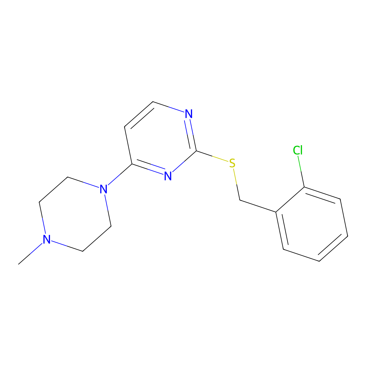 2-{[(2-Chlorophenyl)methyl]sulfanyl}-4-(4-methylpiperazin-1-YL)pyrimidine molecular structure, CAS 1083197-49-2