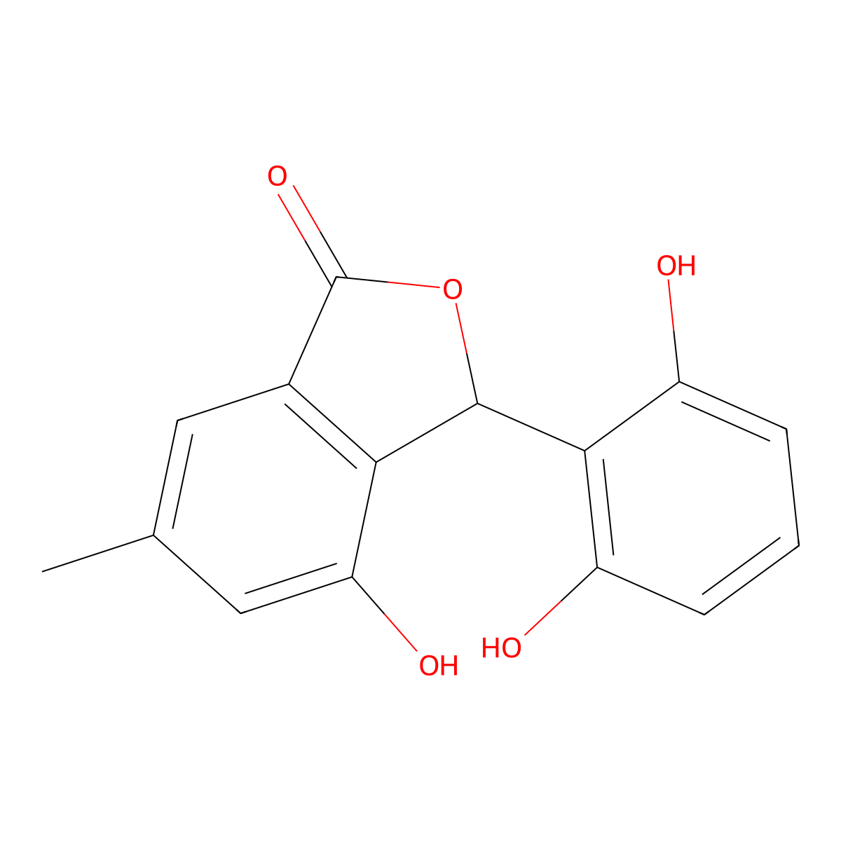 3-(2,6-Dihydroxyphenyl)-4-hydroxy-6-methylisobenzofuran-1(3H)-one molecular structure, CAS 1083198-53-1