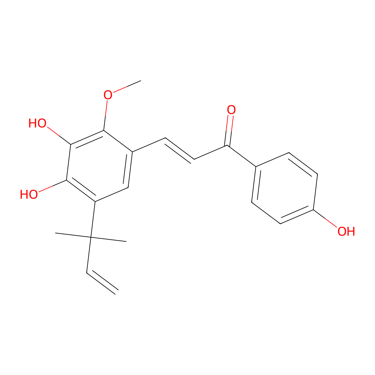 5-(1,1-Dimethylallyl)-3,4,4'-trihydroxy-2-methoxychalcone molecular structure, CAS 1083200-74-1