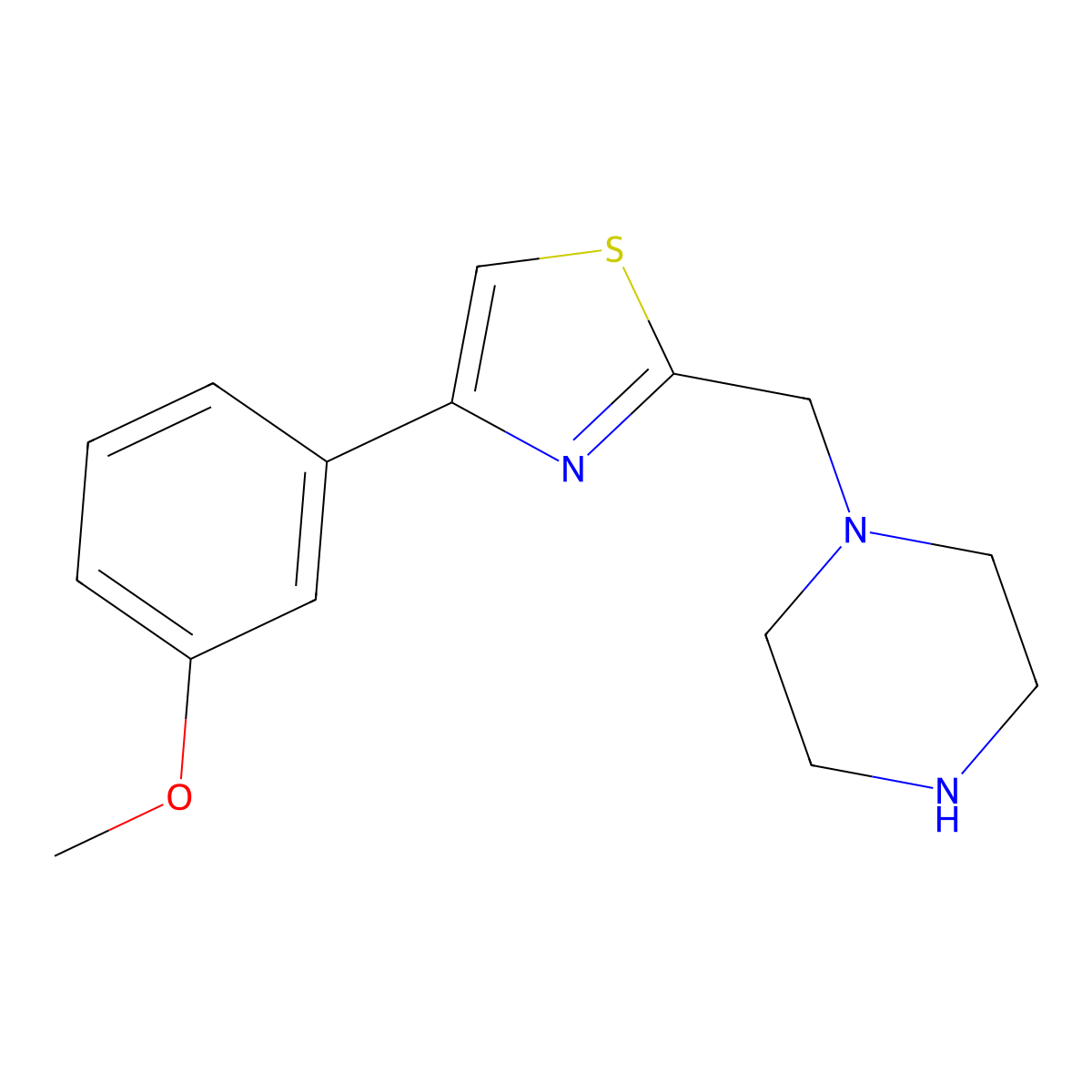 1-{[4-(3-Methoxyphenyl)-1,3-thiazol-2-yl]methyl}piperazine molecular structure, CAS 1083201-71-1
