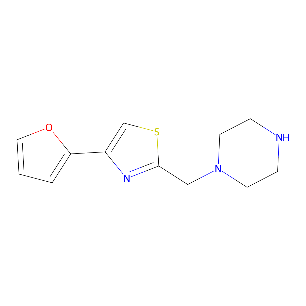 4-(2-Furyl)-2-(piperazinylmethyl)-1,3-thiazole molecular structure, CAS 1083201-72-2