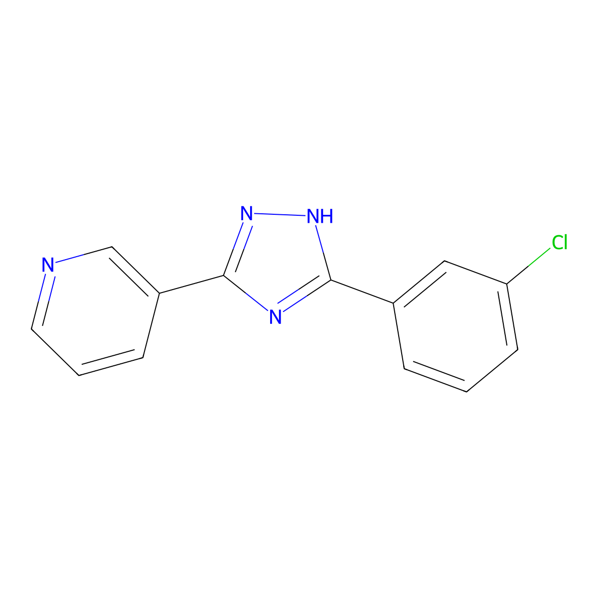 3-(5-(3-chlorophenyl)-1H-1,2,4-triazol-3-yl)pyridine molecular structure, CAS 1083201-77-7