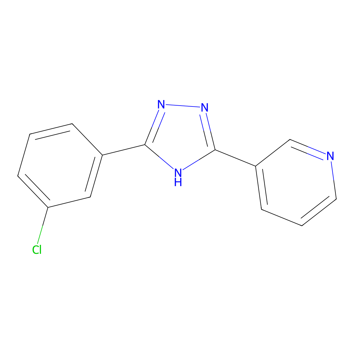 3-(5-(3-chlorophenyl)-1H-1,2,4-triazol-3-yl)pyridine molecular structure, CAS 1083201-77-7