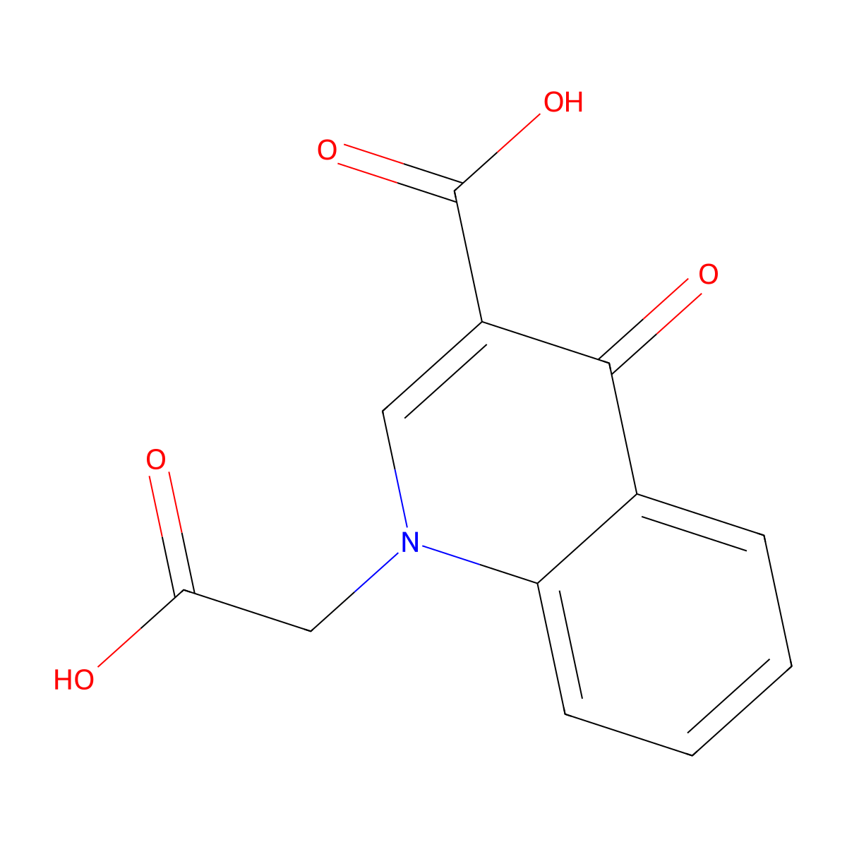 1-(Carboxymethyl)-4-oxo-1,4-dihydroquinoline-3-carboxylic acid molecular structure, CAS 1083202-19-0