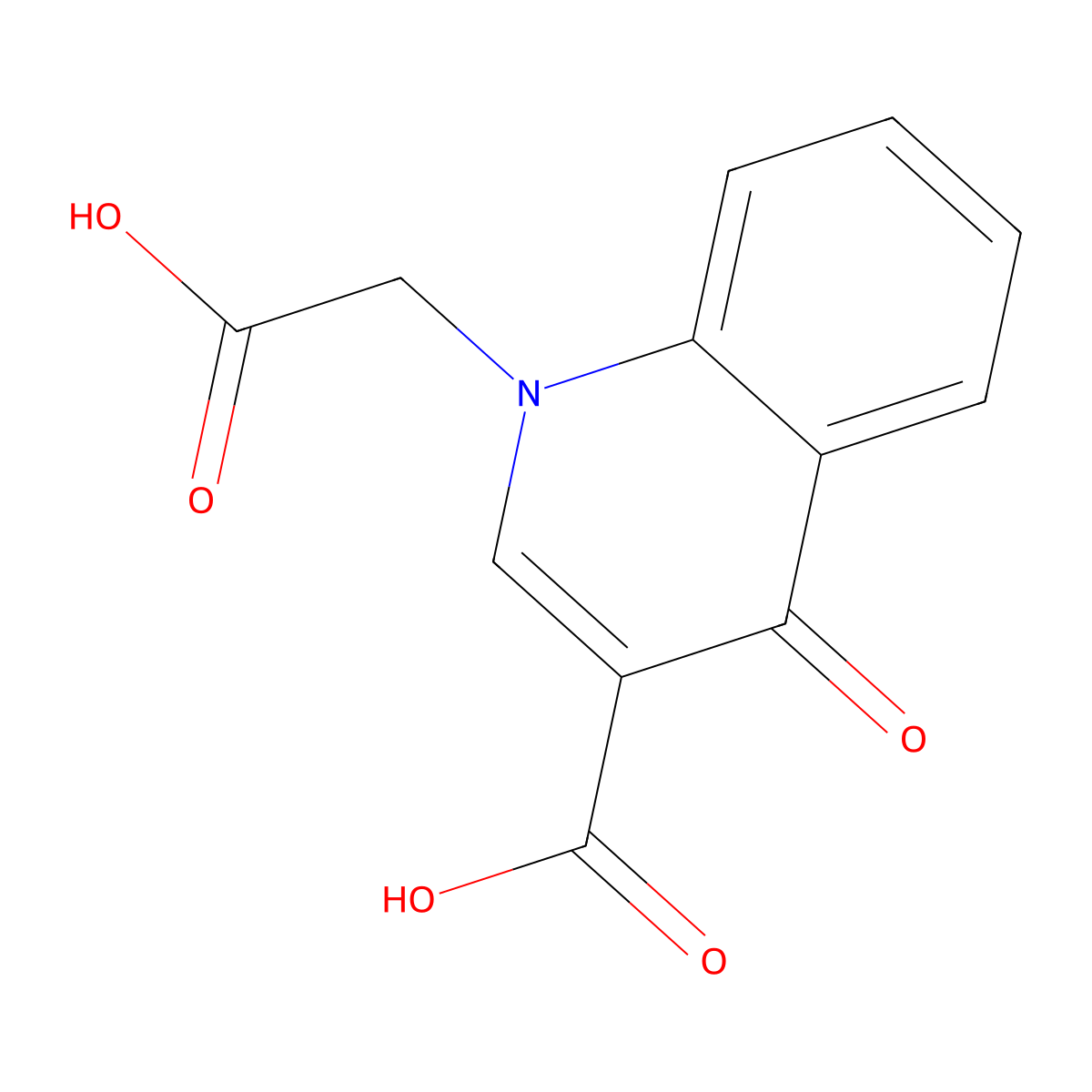 1-(Carboxymethyl)-4-oxo-1,4-dihydroquinoline-3-carboxylic acid molecular structure, CAS 1083202-19-0