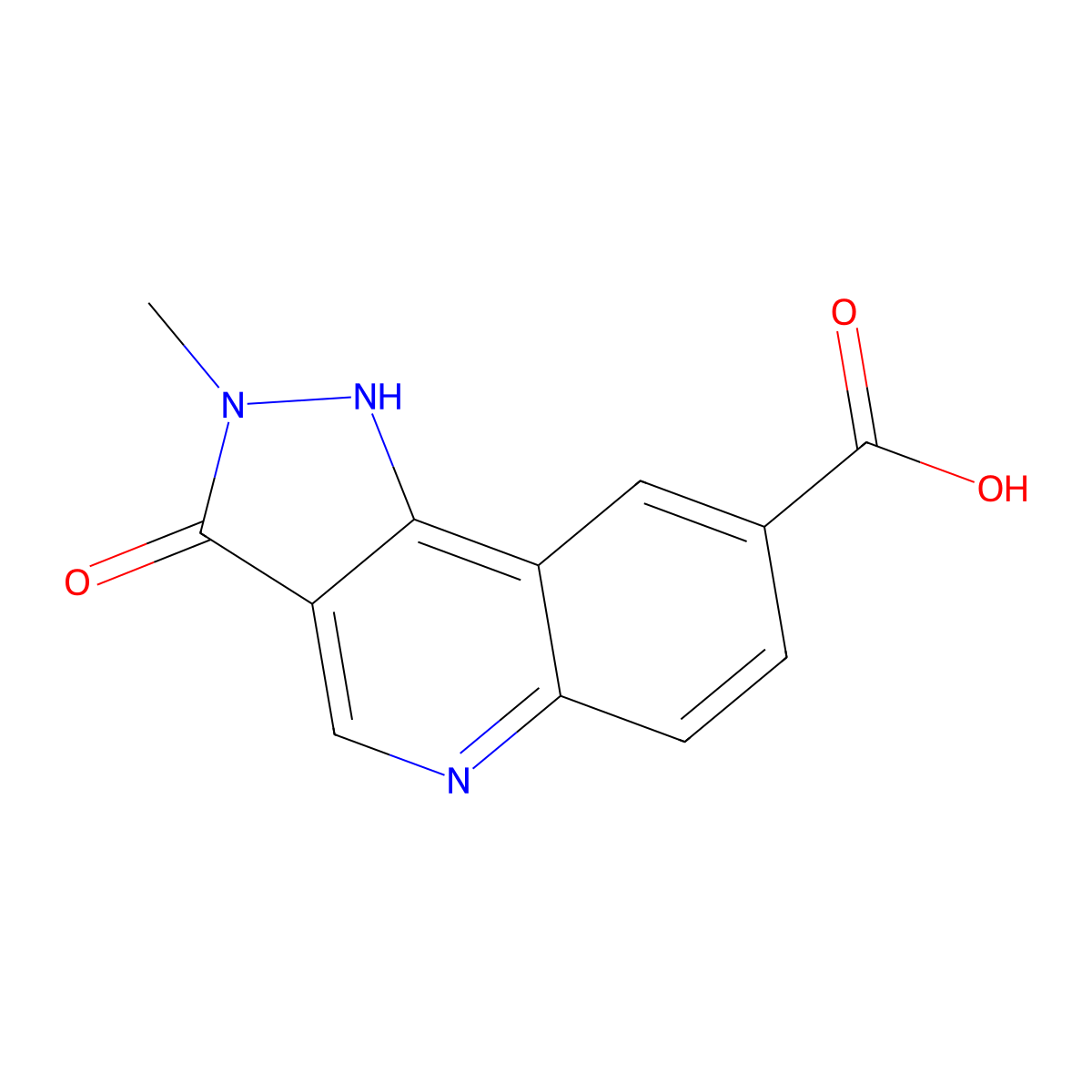 2-methyl-3-oxo-2,3-dihydro-1H-pyrazolo[4,3-c]quinoline-8-carboxylic acid molecular structure, CAS 1083202-30-5