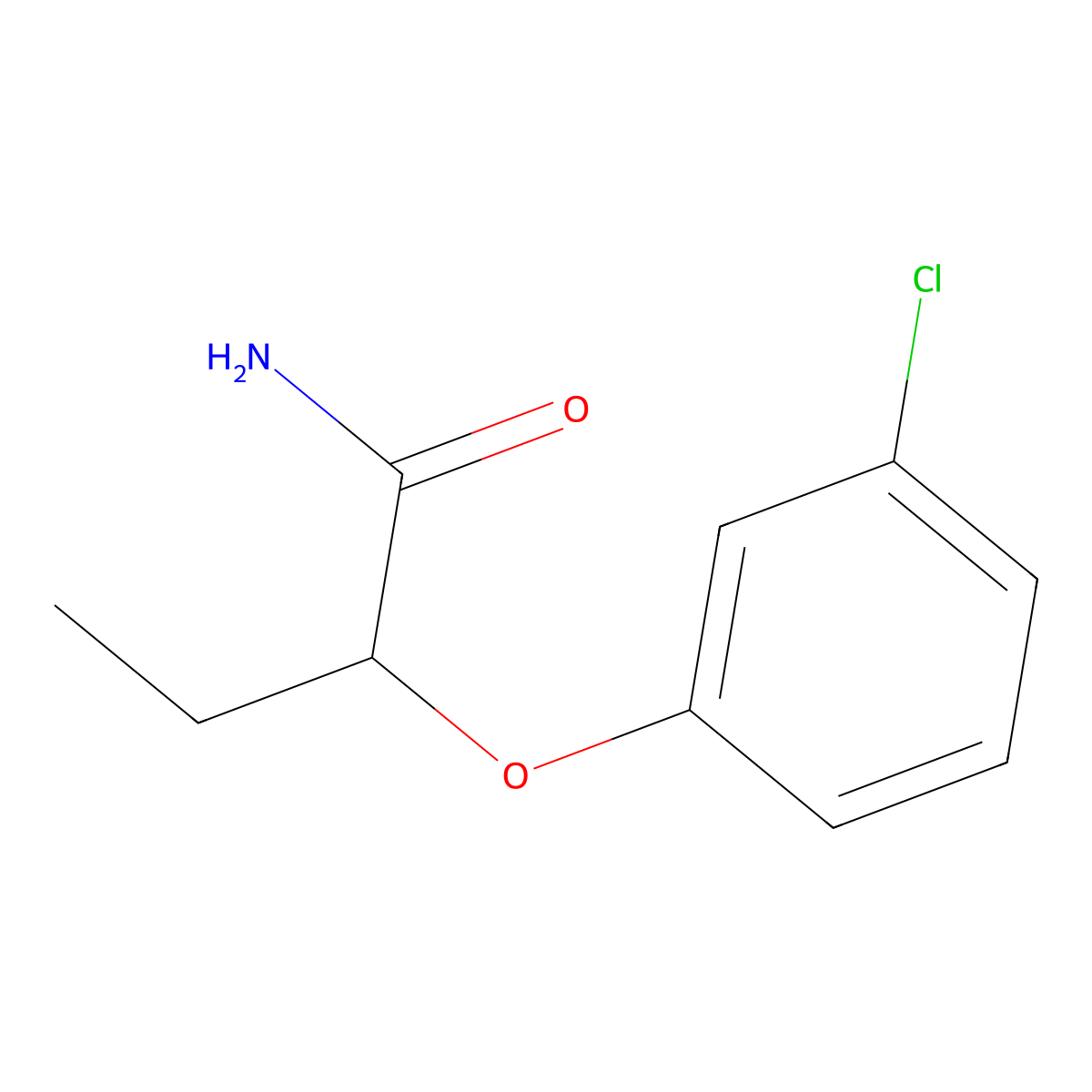 2-(3-Chlorophenoxy)butanamide molecular structure, CAS 1083205-75-7