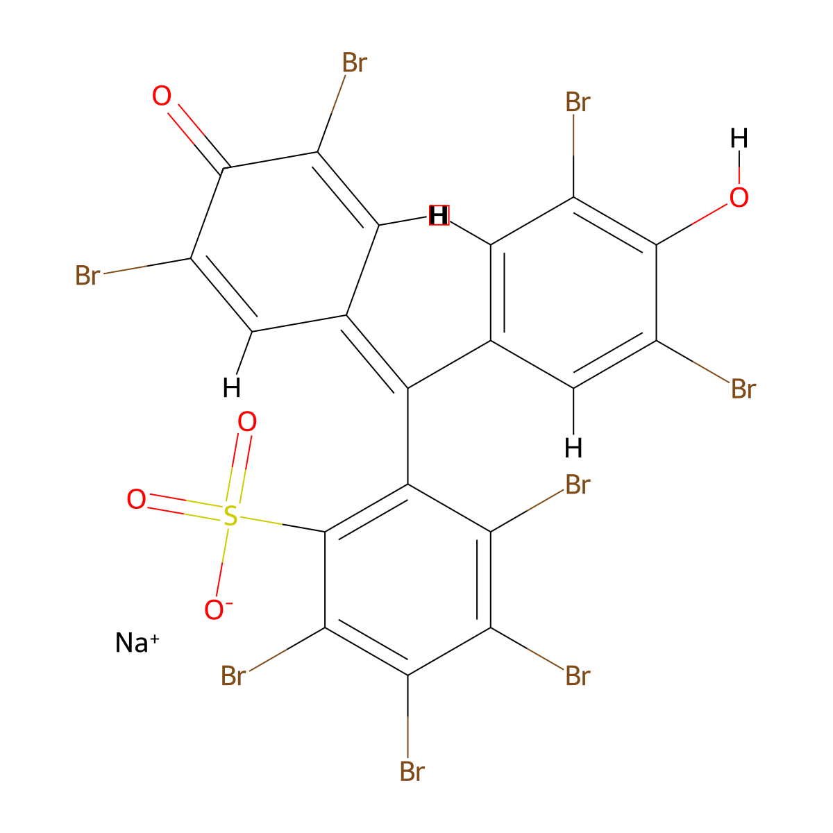 Tetrabromophenol Blue sodium salt molecular structure, CAS 108321-10-4