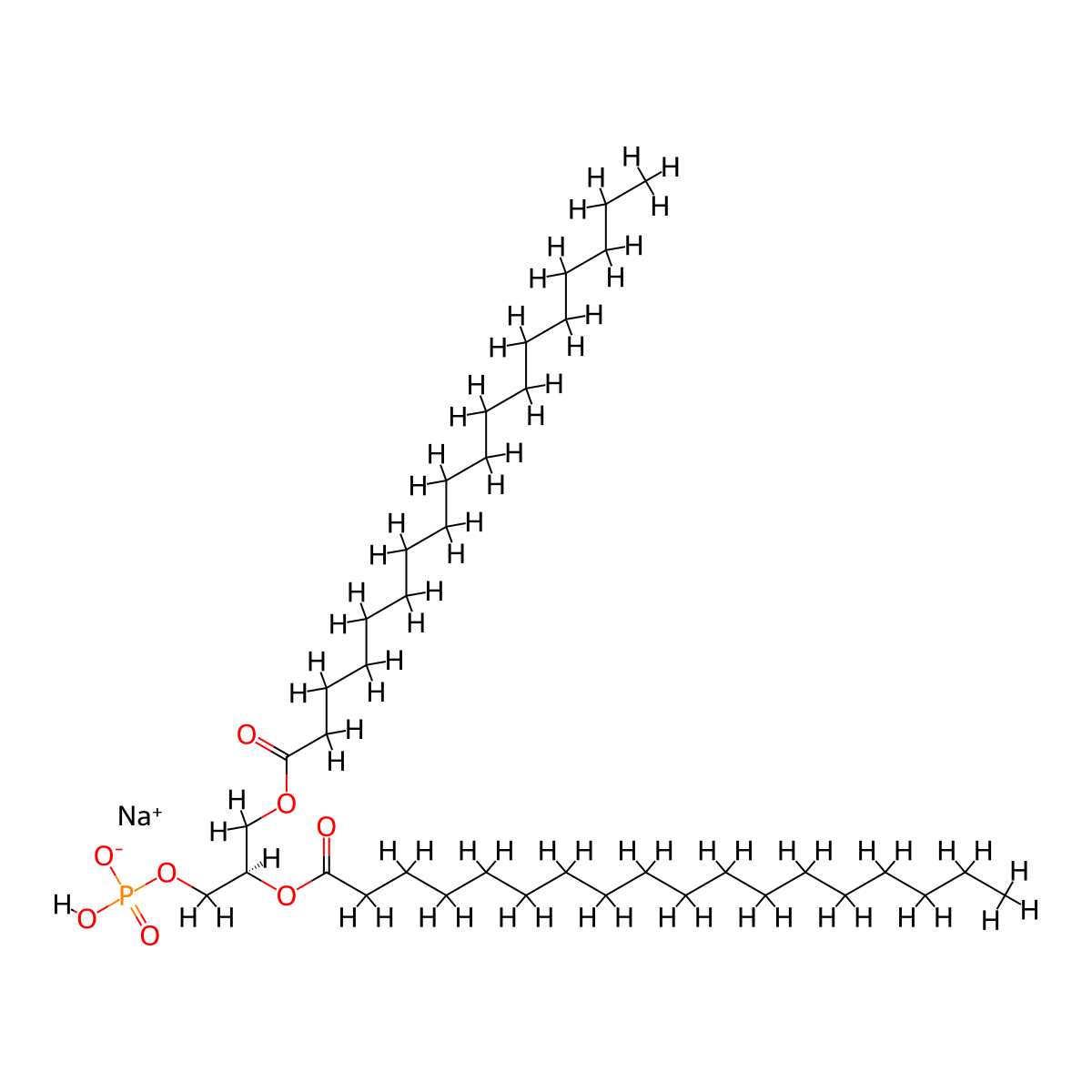 Sodium (R)-2,3-bis(stearoyloxy)propyl hydrogenphosphate molecular structure, CAS 108321-18-2