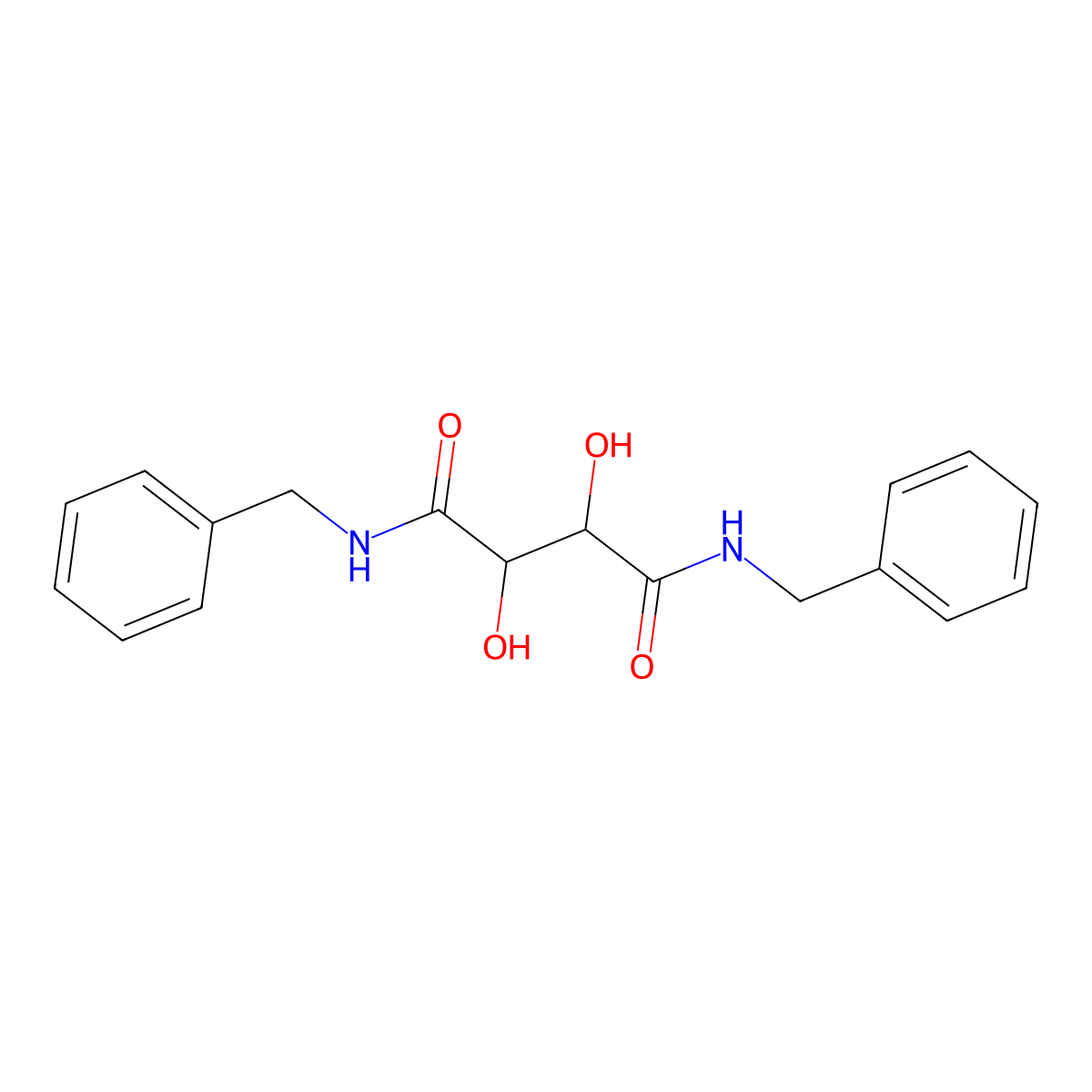 (-)-N,N'-Dibenzyl-D-tartaric diamide molecular structure, CAS 108321-43-3