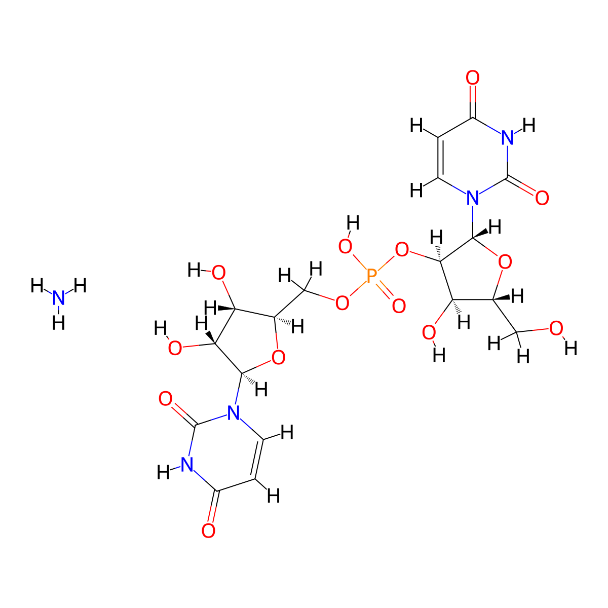 D-Uridylyl-2'-5'-uridine ammonium salt molecular structure, CAS 108321-54-6