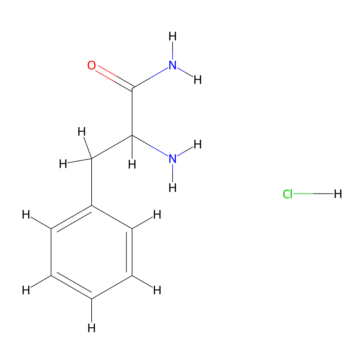 Phenylalaninamide--hydrogen chloride (1/1) molecular structure, CAS 108321-83-1
