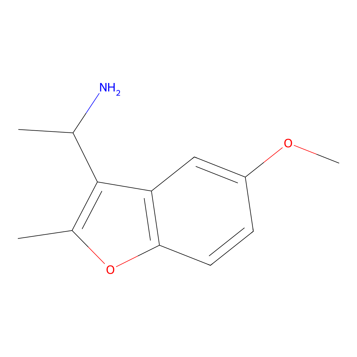 1-(5-Methoxy-2-methyl-1-benzofuran-3-YL)ethan-1-amine molecular structure, CAS 1083216-33-4