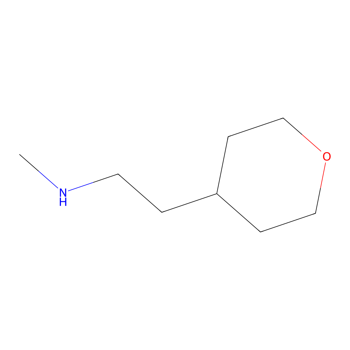 Methyl(2-(oxan-4-yl)ethyl)amine molecular structure, CAS 1083216-46-9
