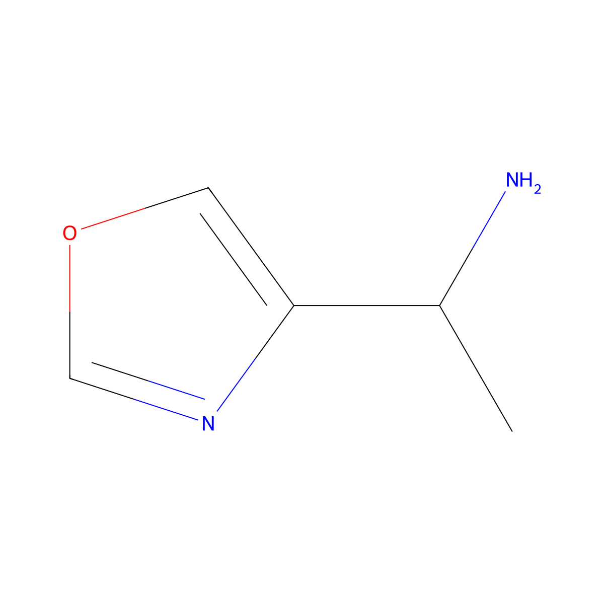 1-(1,3-Oxazol-4-yl)ethan-1-amine molecular structure, CAS 1083216-58-3