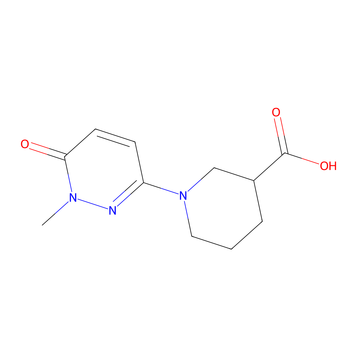 1-(1-Methyl-6-oxo-1,6-dihydropyridazin-3-yl)piperidine-3-carboxylic acid molecular structure, CAS 1083216-62-9