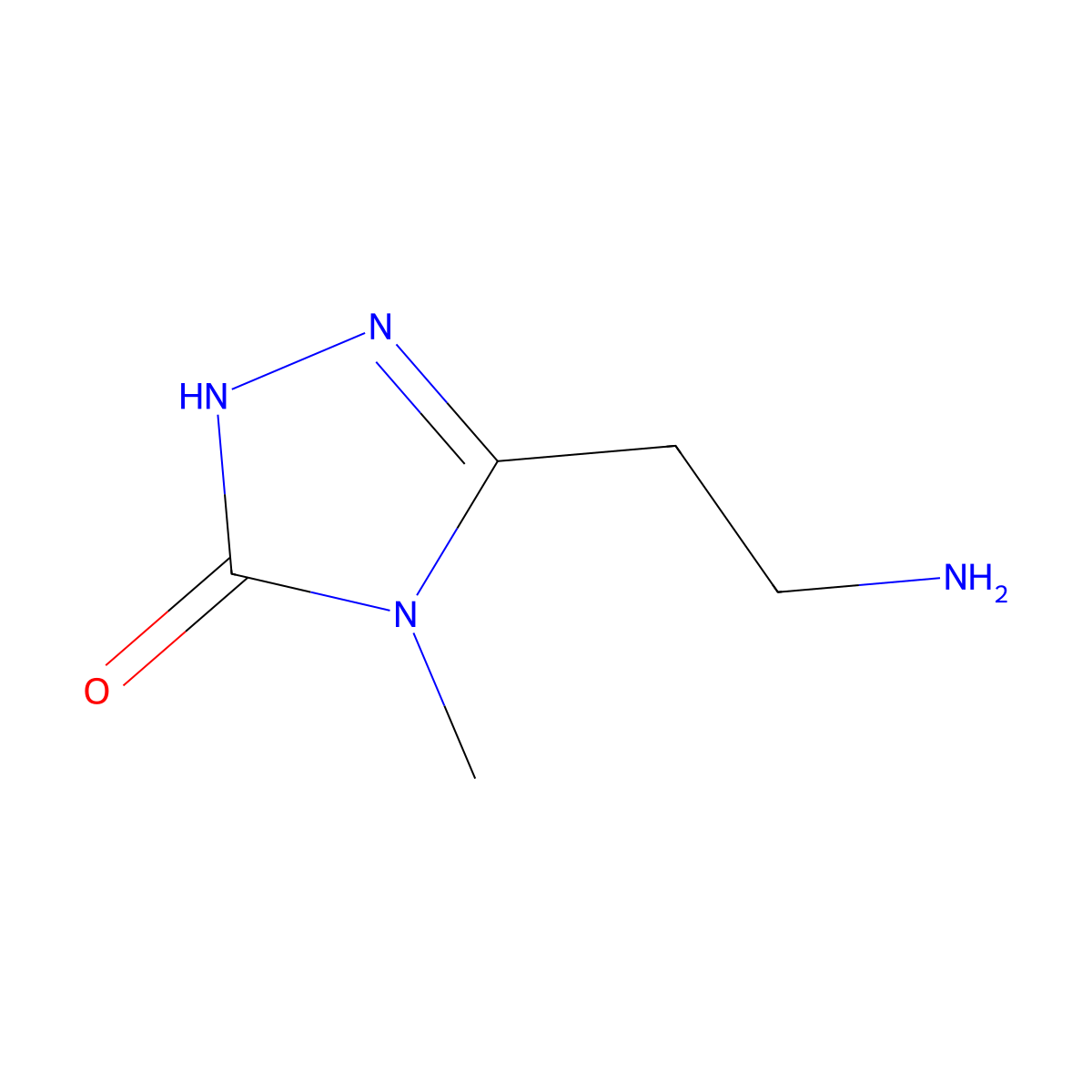 5-(2-aminoethyl)-4-methyl-2,4-dihydro-3H-1,2,4-triazol-3-one molecular structure, CAS 1083216-69-6