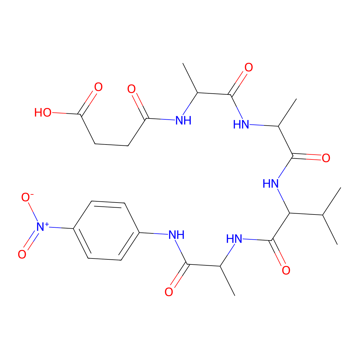 N-Succinyl-Ala-Ala-Val-Ala p-nitroanilide molecular structure, CAS 108322-03-8