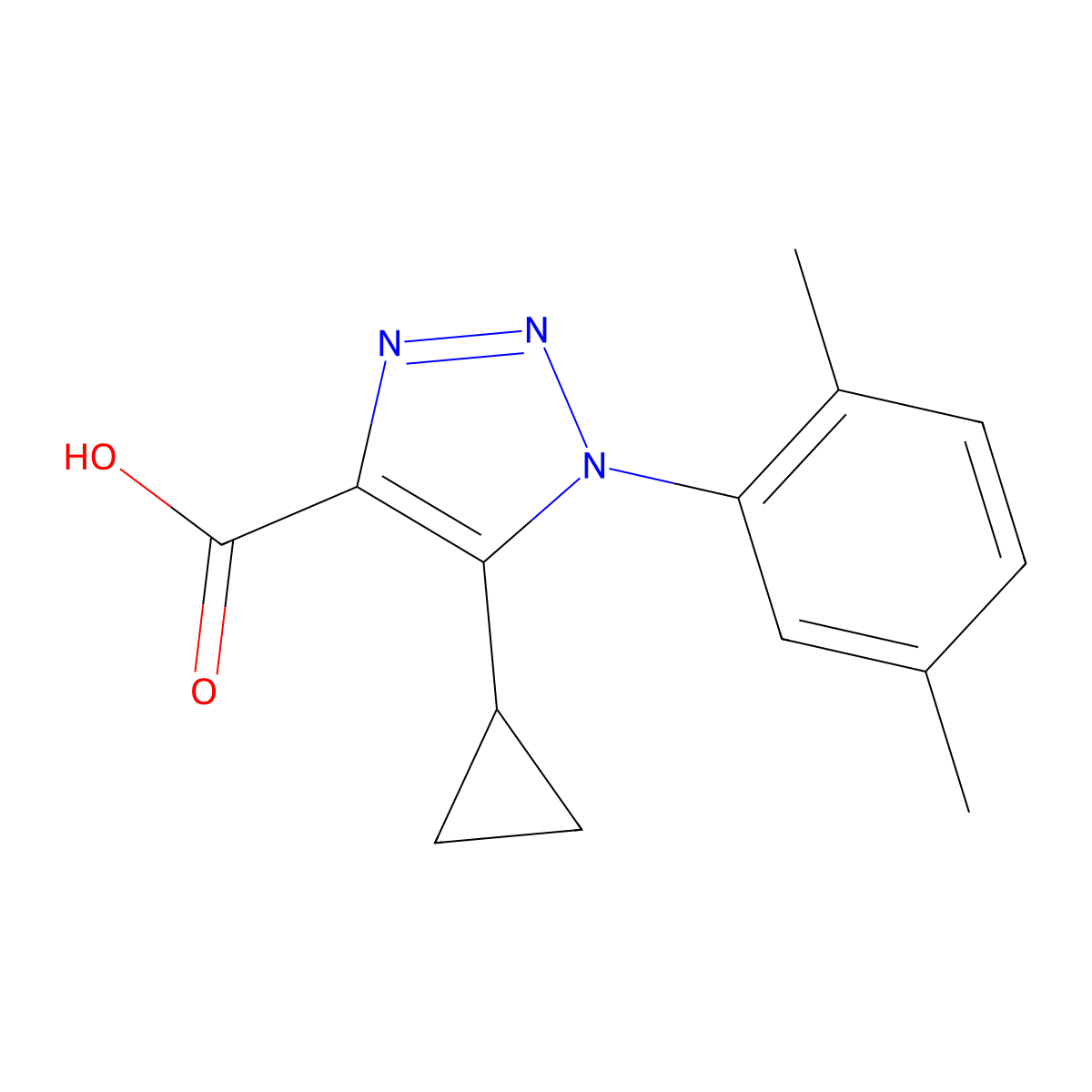 5-cyclopropyl-1-(2,5-dimethylphenyl)-1H-1,2,3-triazole-4-carboxylic acid molecular structure, CAS 1083222-96-1