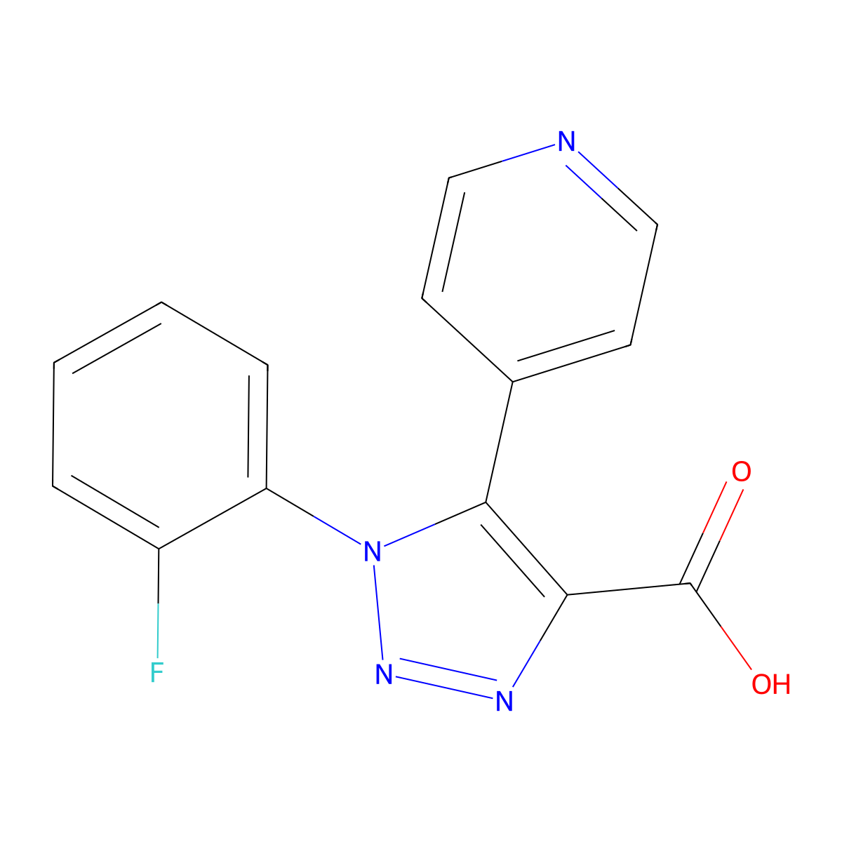 1-(2-Fluorophenyl)-5-pyridin-4-yl-1H-1,2,3-triazole-4-carboxylic acid molecular structure, CAS 1083223-55-5