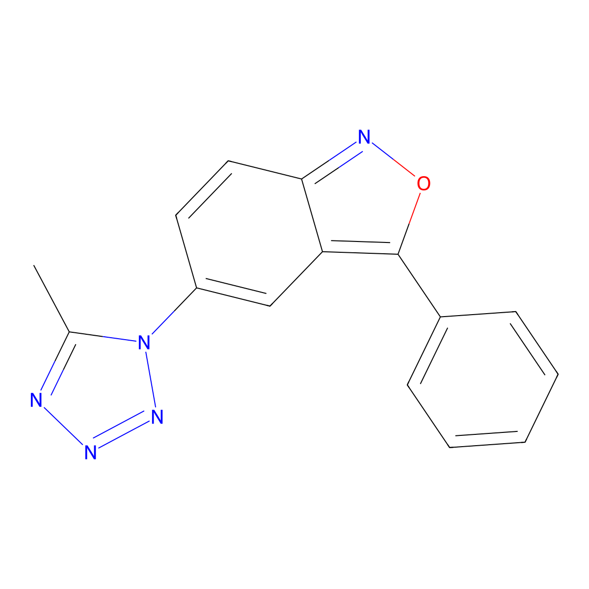5-(5-methyl-1H-tetrazol-1-yl)-3-phenyl-2,1-benzoxazole molecular structure, CAS 1083223-71-5