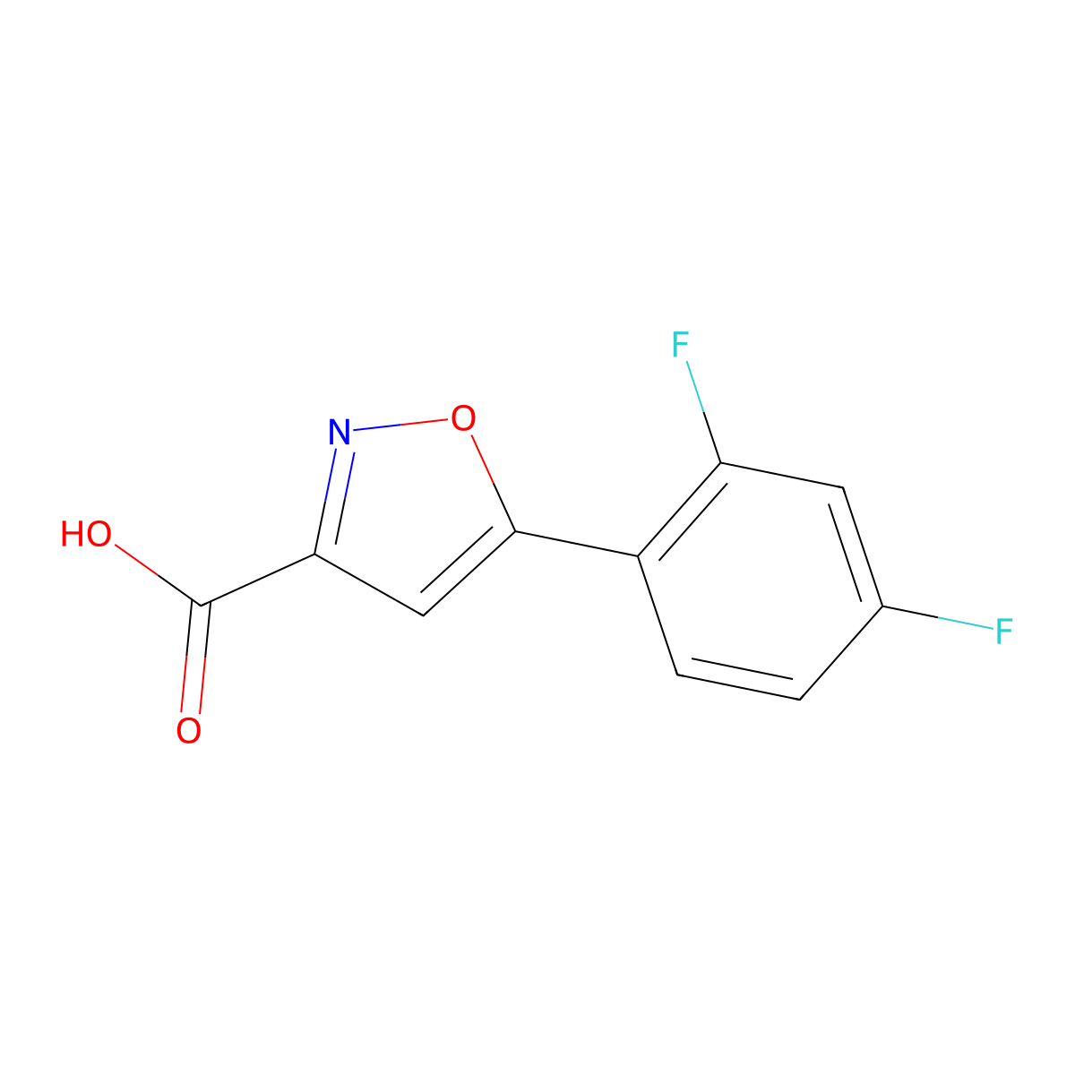 5-(2,4-Difluorophenyl)-1,2-oxazole-3-carboxylic acid molecular structure, CAS 1083224-23-0