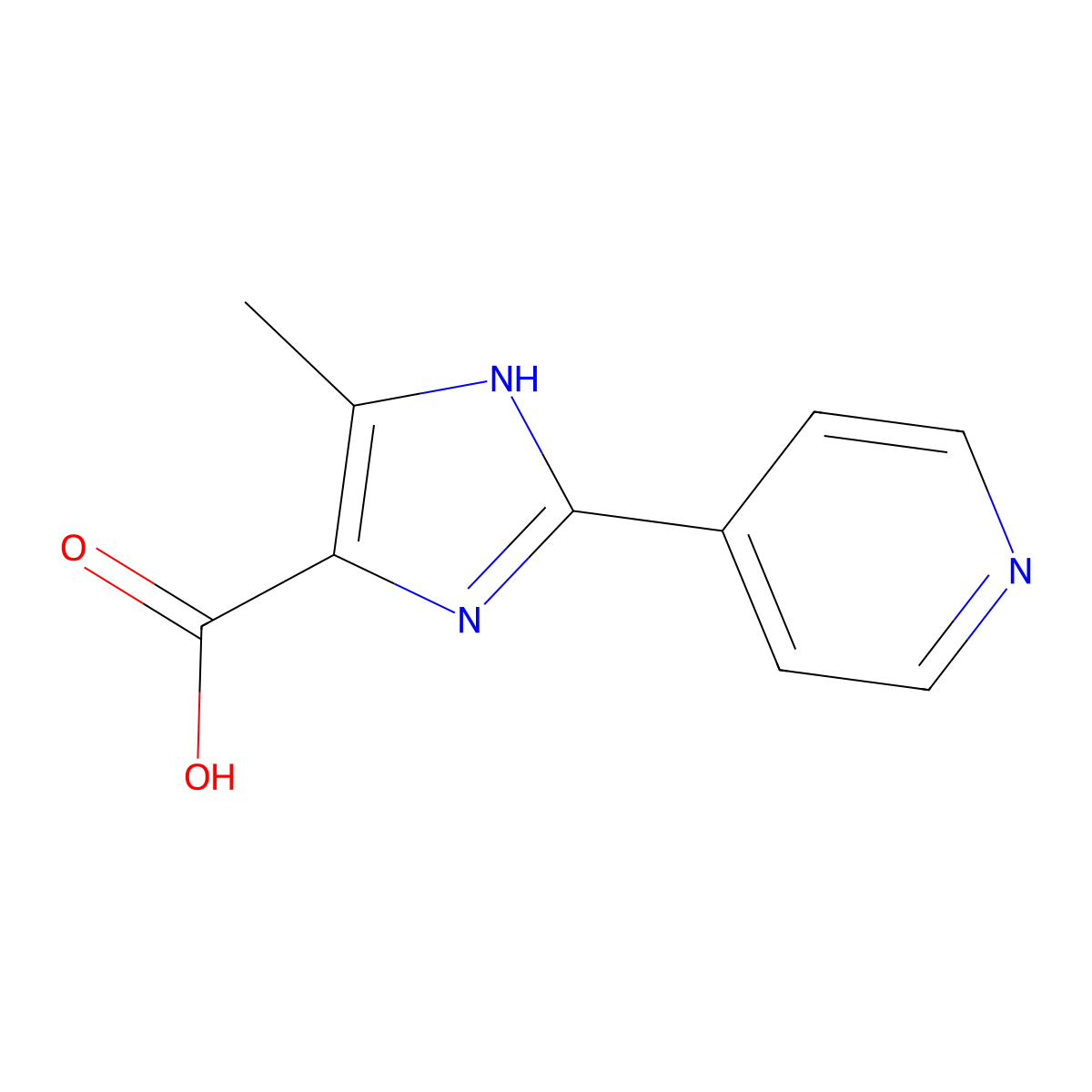 5-Methyl-2-pyridin-4-yl-3H-imidazole-4-carboxylic acid molecular structure, CAS 1083224-51-4